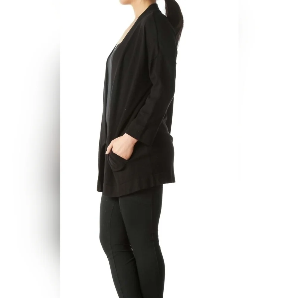 ZARA Black 3/4 Sleeve Pocketed Knit Cardigan, Size S - Picture 3 of 11